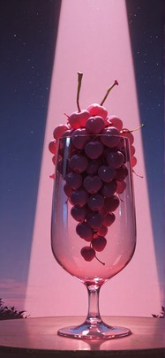 Chiaroscuro Pink Night Sky Spring mobile wallpaper / スマホ壁紙