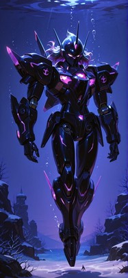 Chiaroscuro Purple Night Sea Winter Machine mobile wallpaper / スマホ壁紙