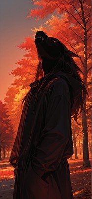 Chiaroscuro Red Afternoon Sky Autumn mobile wallpaper / スマホ壁紙