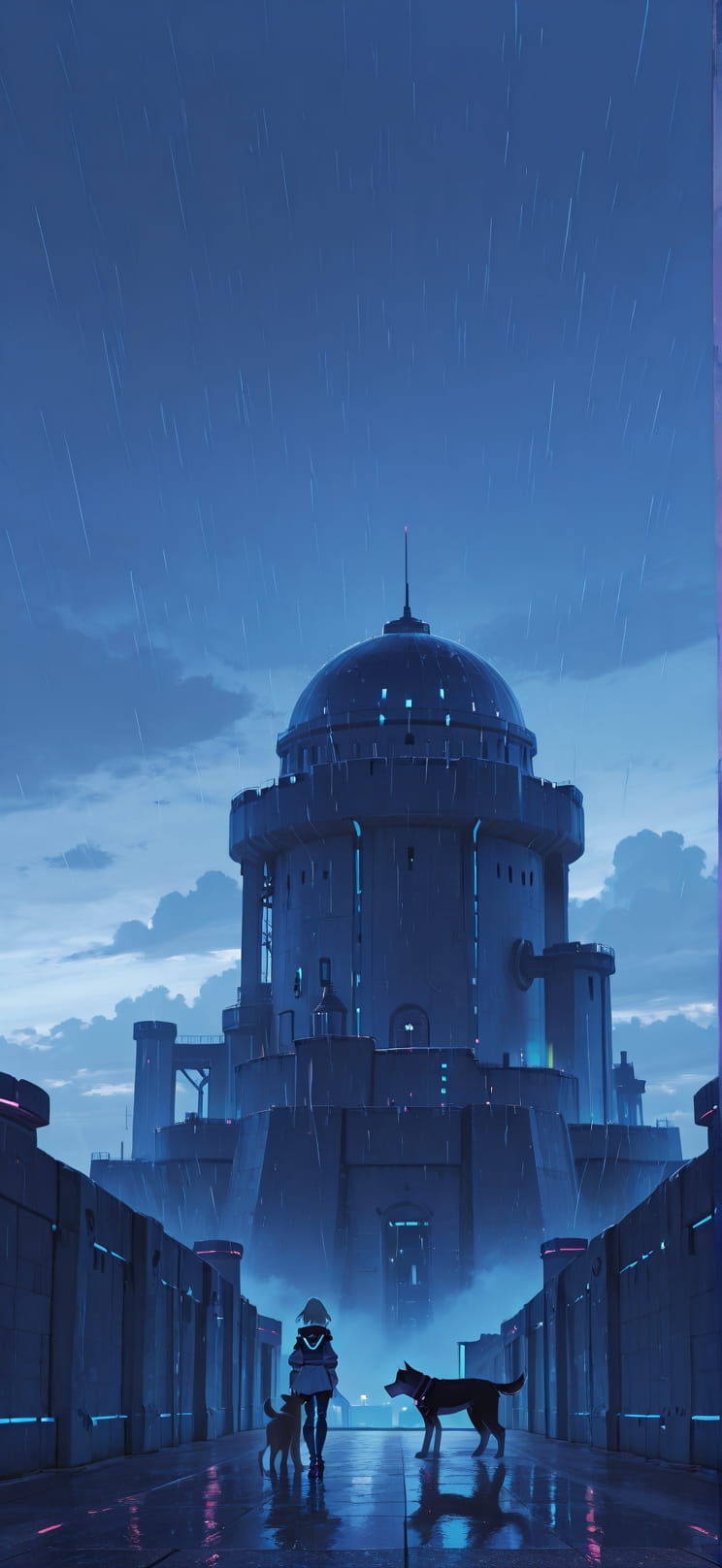 Citadel Blue Afternoon Sky Summer Animal Machine mobile wallpaper / スマホ壁紙