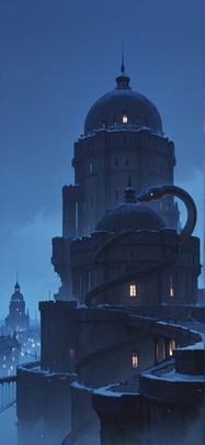 Citadel Blue Night City Winter Animal mobile wallpaper / スマホ壁紙