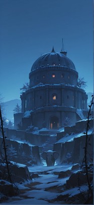 Citadel Blue Night City Winter Animal mobile wallpaper / スマホ壁紙