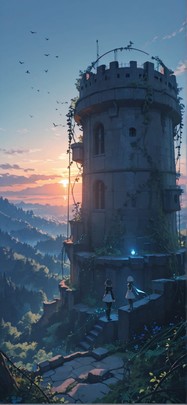 Citadel Blue Sunset Nature Spring Animal Machine mobile wallpaper / スマホ壁紙