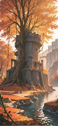 Citadel Brown Afternoon Sea Autumn mobile wallpaper / スマホ壁紙