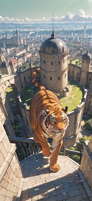 Citadel Green Afternoon City Spring Animal mobile wallpaper / スマホ壁紙