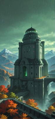 Citadel Green Afternoon Mountain Autumn mobile wallpaper / スマホ壁紙