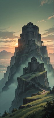 Citadel Green Sunset Mountain Summer mobile wallpaper / スマホ壁紙