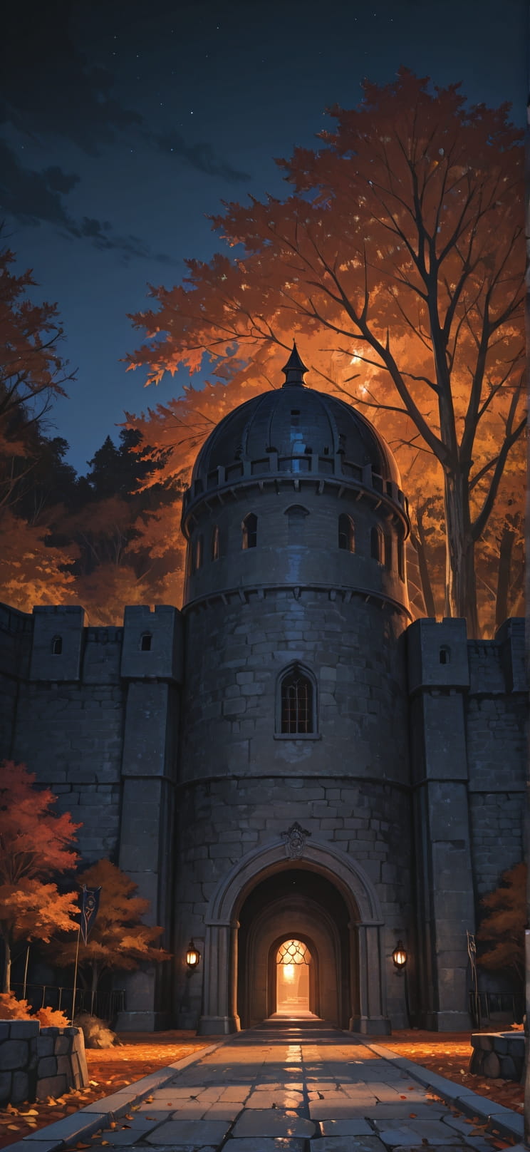 Citadel Orange Night Nature Autumn mobile wallpaper / スマホ壁紙