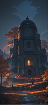 Citadel Orange Night Nature Autumn mobile wallpaper / スマホ壁紙