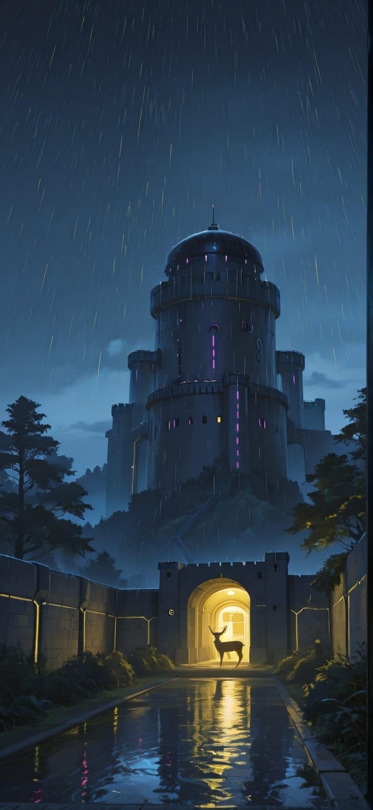 Citadel Yellow Night Nature Summer Animal mobile wallpaper / スマホ壁紙