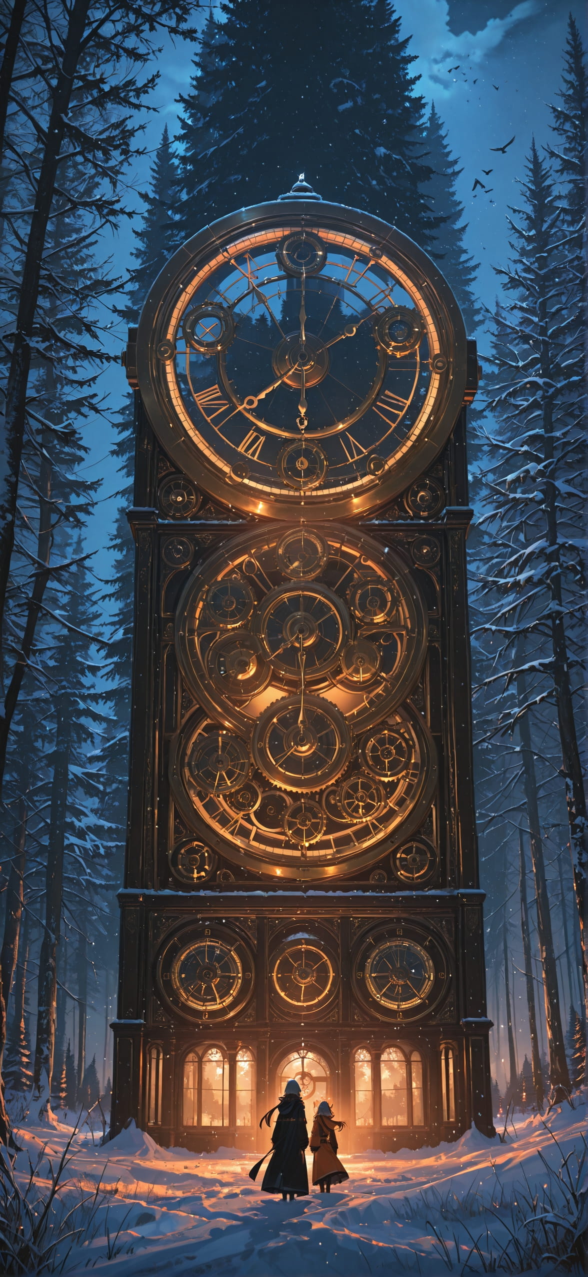 Clockwork Orange Night Nature Winter Animal mobile wallpaper / スマホ壁紙