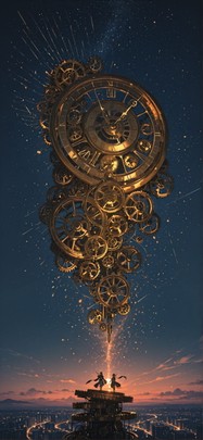 Clockwork Orange Night Sky Spring Machine mobile wallpaper / スマホ壁紙