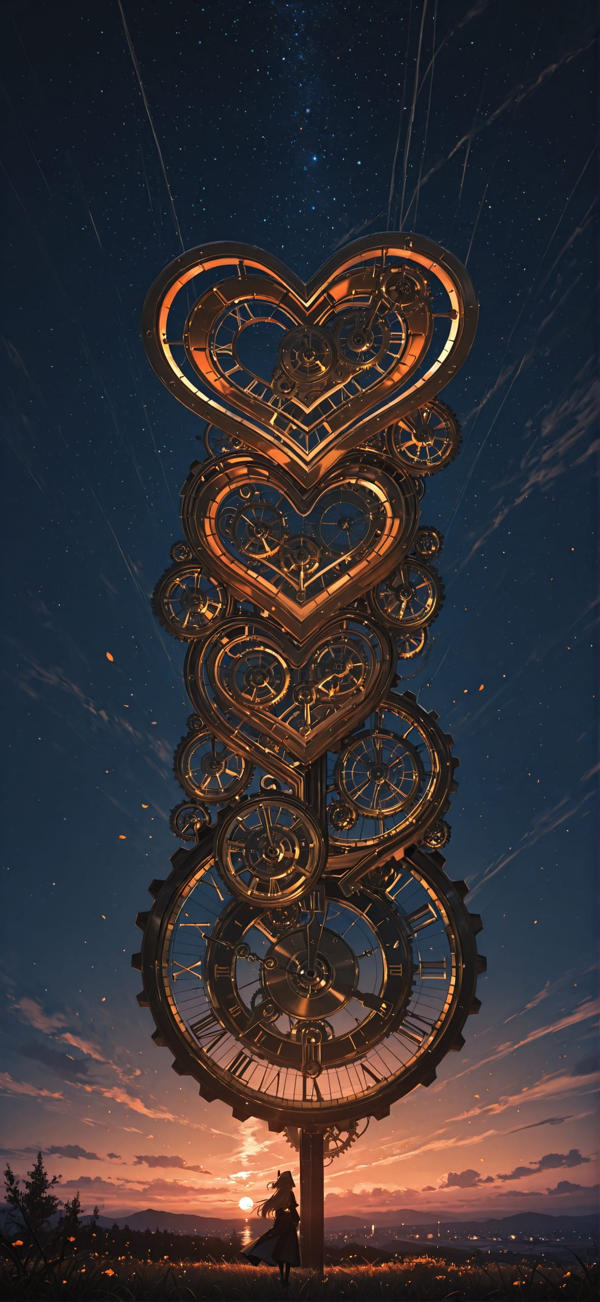 Clockwork Orange Night Sky Spring mobile wallpaper / スマホ壁紙