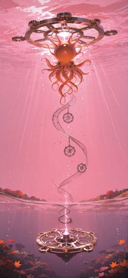 Clockwork Pink Afternoon Sea Autumn Animal mobile wallpaper / スマホ壁紙