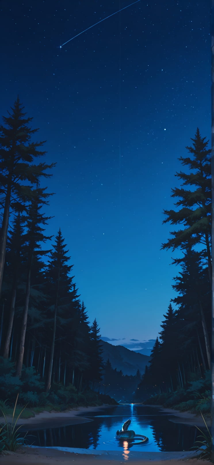 Cobalt Blue Night Nature Summer Animal mobile wallpaper / スマホ壁紙