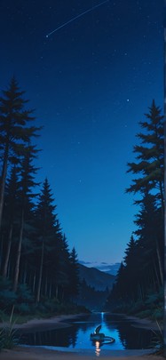 Cobalt Blue Night Nature Summer Animal mobile wallpaper / スマホ壁紙