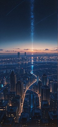 Cobalt Brown Afternoon City Spring Machine mobile wallpaper / スマホ壁紙