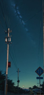 Cobalt Green Night Sky Spring Animal mobile wallpaper / スマホ壁紙