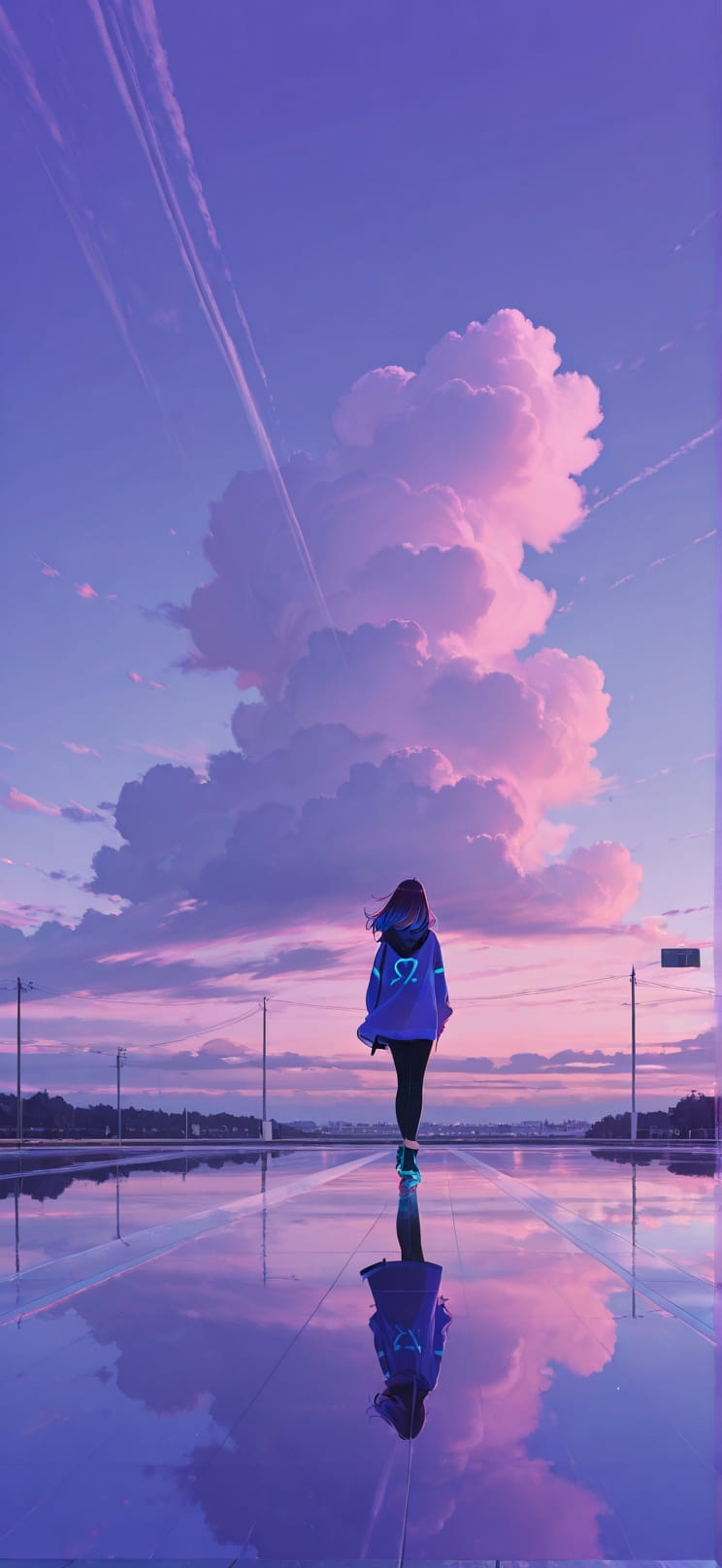 Cobalt Purple Afternoon Sky Spring mobile wallpaper / スマホ壁紙