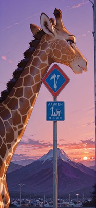 Cobalt Purple Sunset Mountain Summer Animal Machine mobile wallpaper / スマホ壁紙