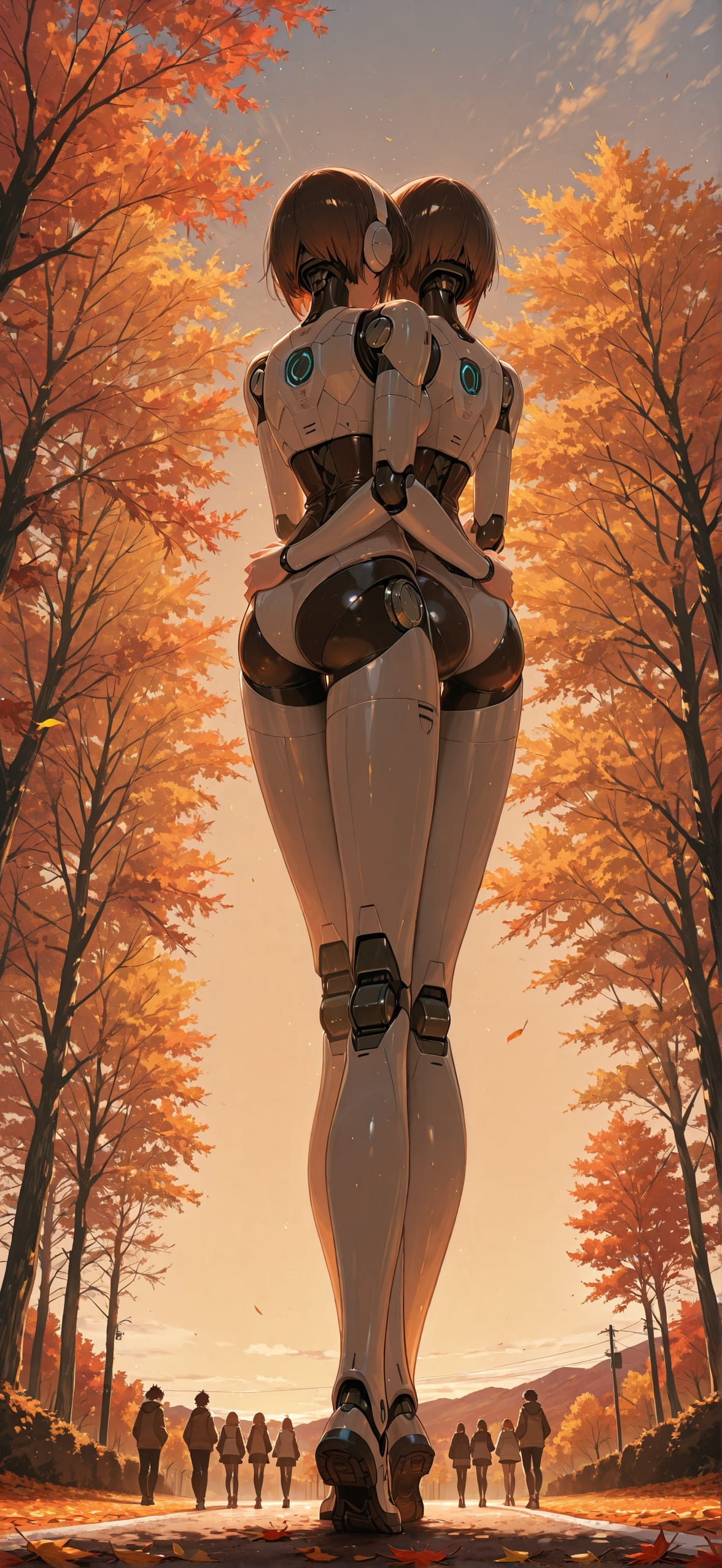Connectioneering Brown Afternoon Sky Autumn Machine mobile wallpaper / スマホ壁紙