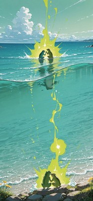 Connectioneering Green Afternoon Sea Spring Animal mobile wallpaper / スマホ壁紙