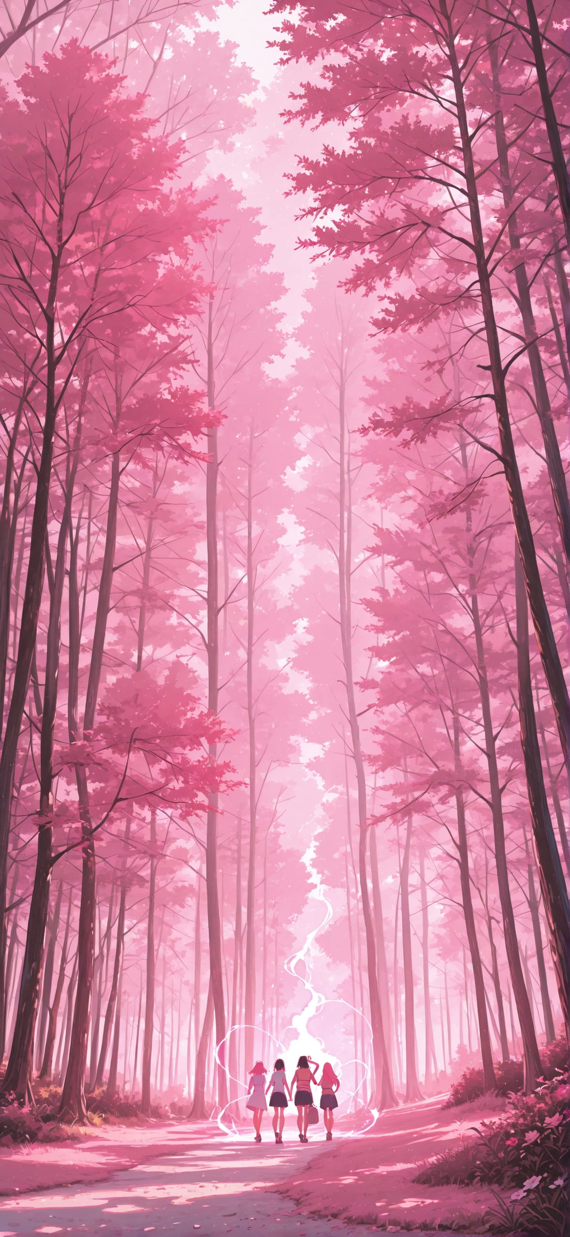 Connectioneering Pink Afternoon Nature Summer mobile wallpaper / スマホ壁紙