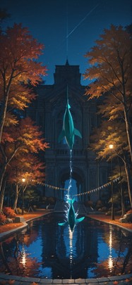 Democracyday Blue Night Nature Autumn Animal mobile wallpaper / スマホ壁紙