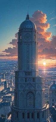 Democracyday Blue Sunset City Summer mobile wallpaper / スマホ壁紙
