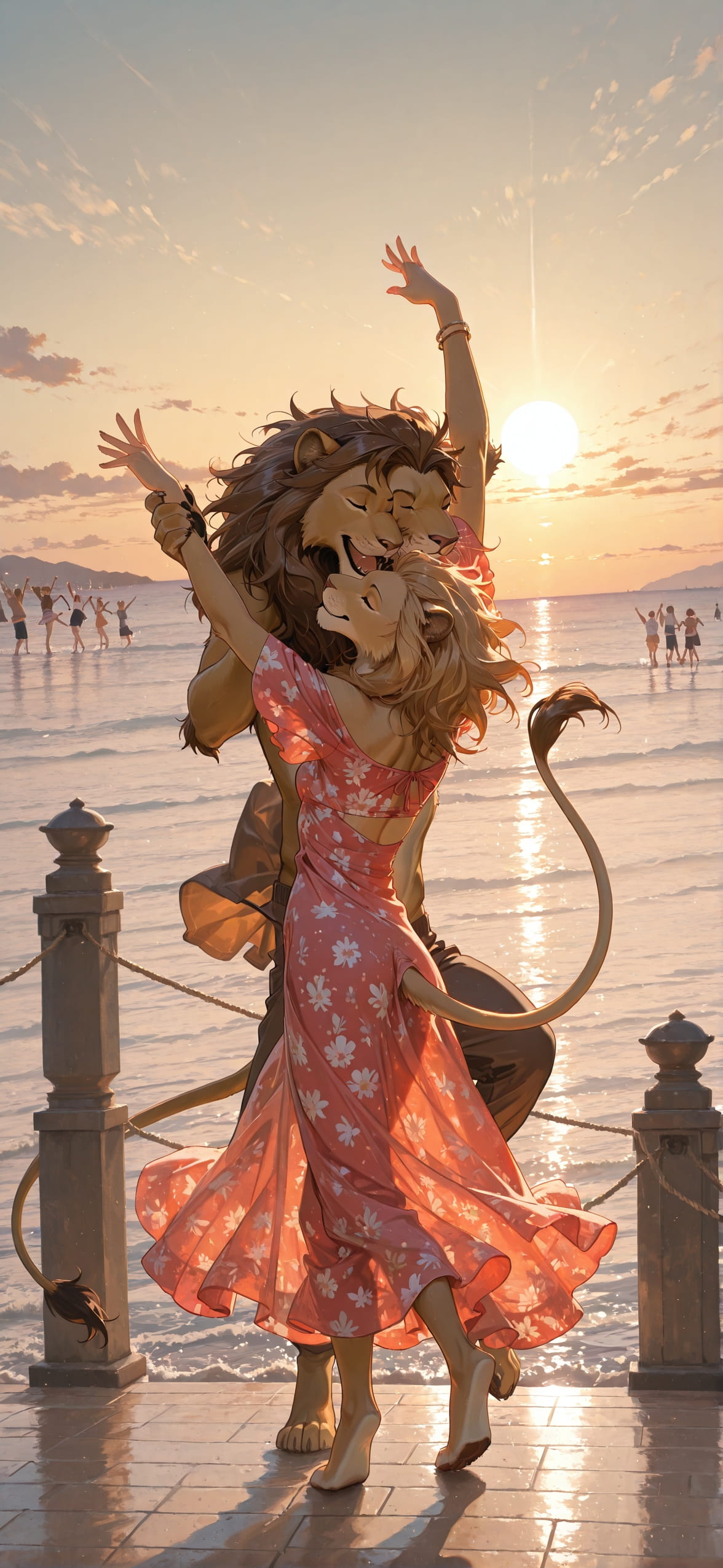 Democracyday Brown Afternoon Sea Summer Animal mobile wallpaper / スマホ壁紙