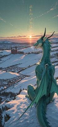 Democracyday Green Sunset Sky Winter Animal mobile wallpaper / スマホ壁紙
