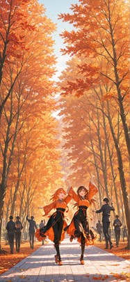 Democracyday Orange Afternoon Nature Autumn Machine mobile wallpaper / スマホ壁紙