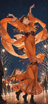 Democracyday Orange Night Sky Winter mobile wallpaper / スマホ壁紙