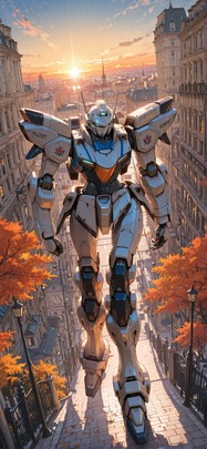 Democracyday Orange Sunset City Autumn Machine mobile wallpaper / スマホ壁紙
