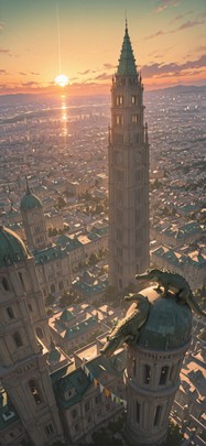 Democracyday Orange Sunset City Spring Animal mobile wallpaper / スマホ壁紙