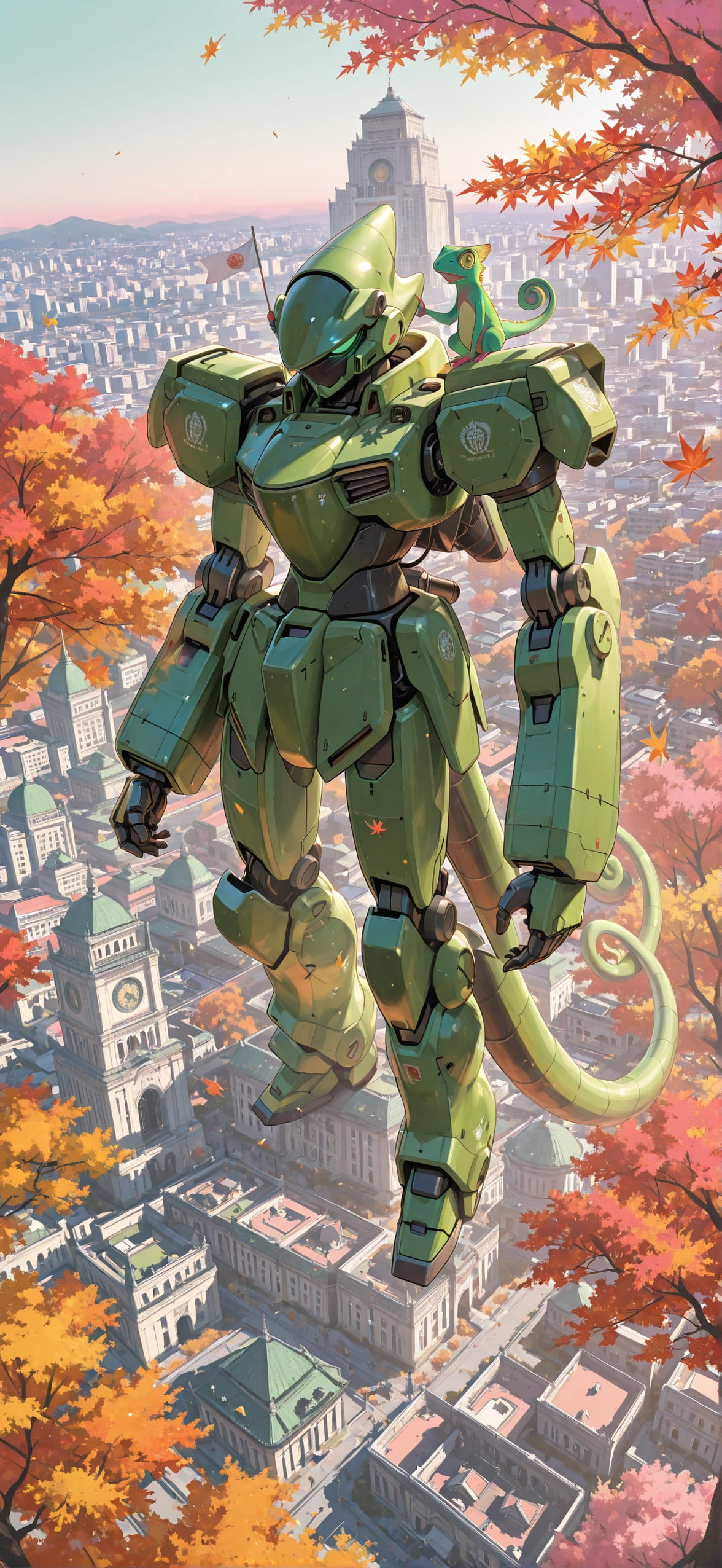Democracyday Pink Afternoon City Autumn Animal Machine mobile wallpaper / スマホ壁紙
