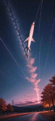 Democracyday Pink Night Sky Autumn Animal mobile wallpaper / スマホ壁紙