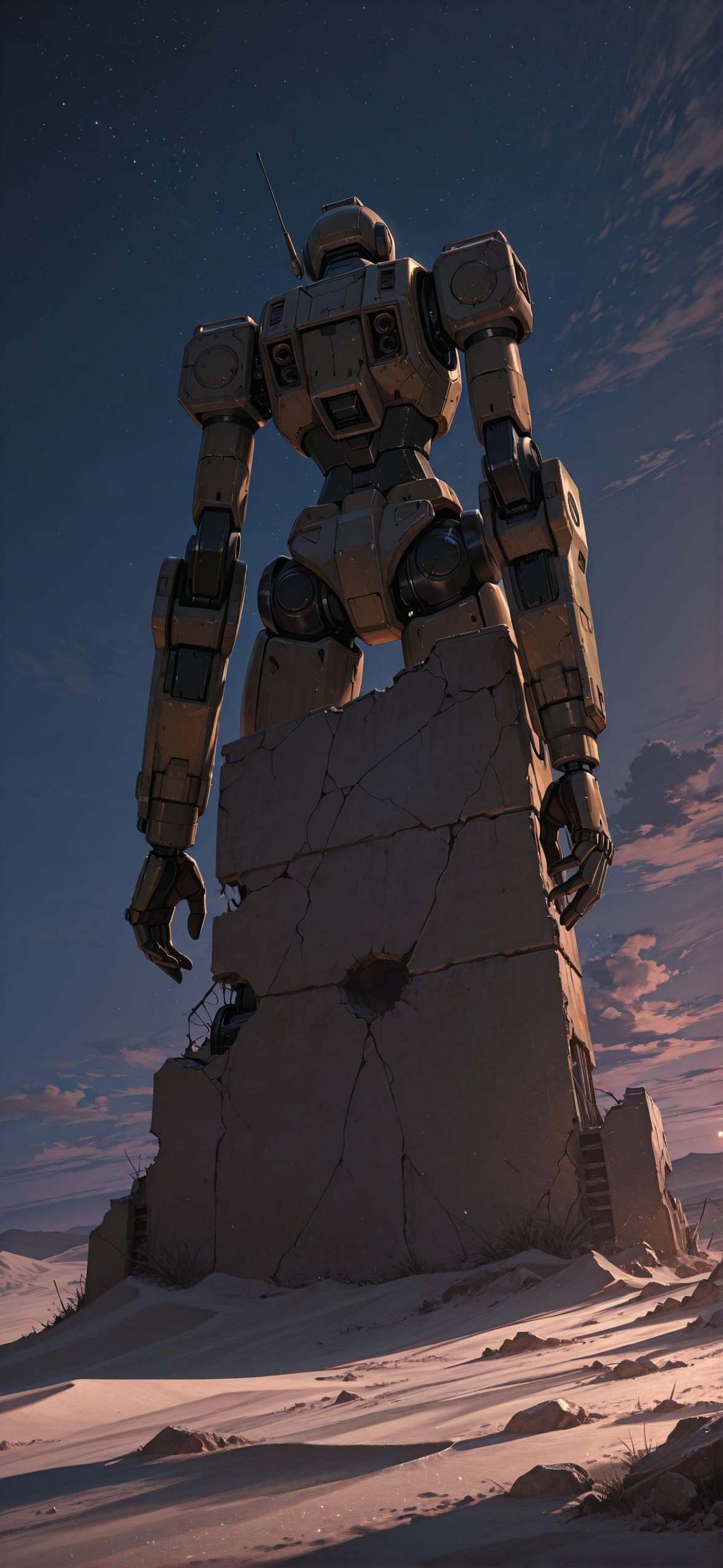 Desert Brown Night Sky Summer Machine mobile wallpaper / スマホ壁紙