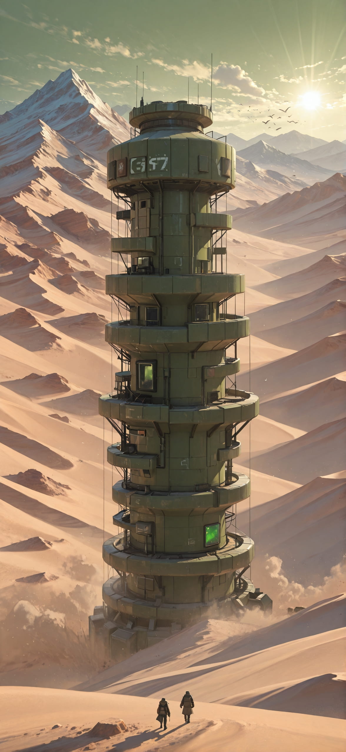 Desert Green Afternoon Mountain Winter Animal mobile wallpaper / スマホ壁紙