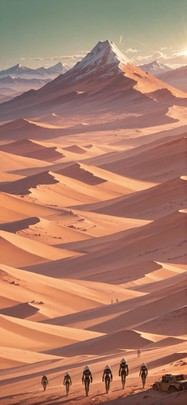 Desert Green Afternoon Mountain Winter Machine mobile wallpaper / スマホ壁紙