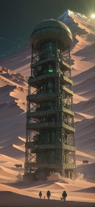 Desert Green Night Mountain Summer Animal mobile wallpaper / スマホ壁紙