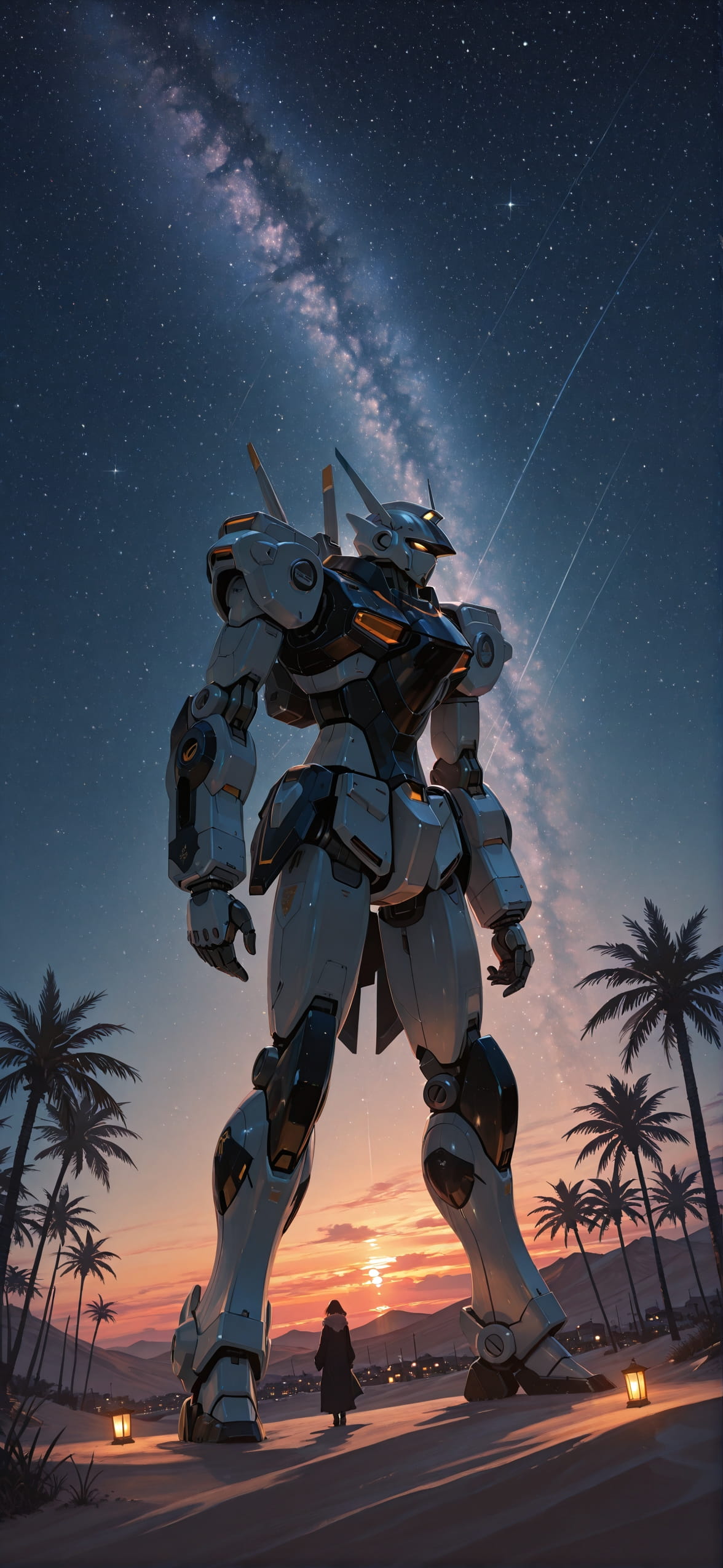 Desert Orange Sunset City Winter Animal Machine mobile wallpaper / スマホ壁紙