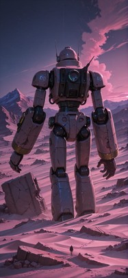 Desert Pink Night Mountain Winter Machine mobile wallpaper / スマホ壁紙