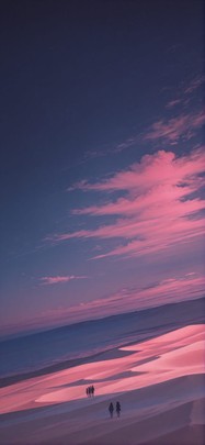Desert Pink Night Sea Summer mobile wallpaper / スマホ壁紙