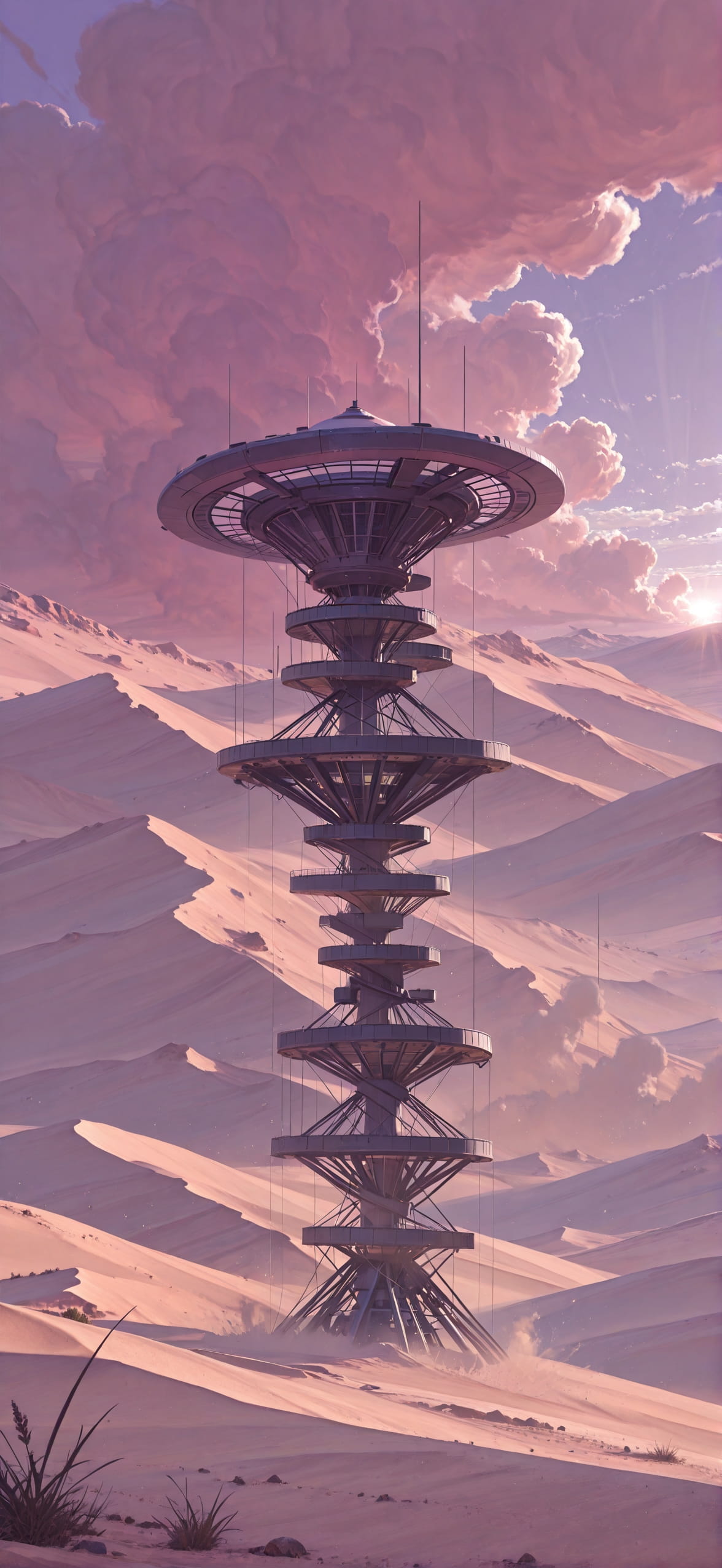 Desert Purple Afternoon Nature Spring mobile wallpaper / スマホ壁紙