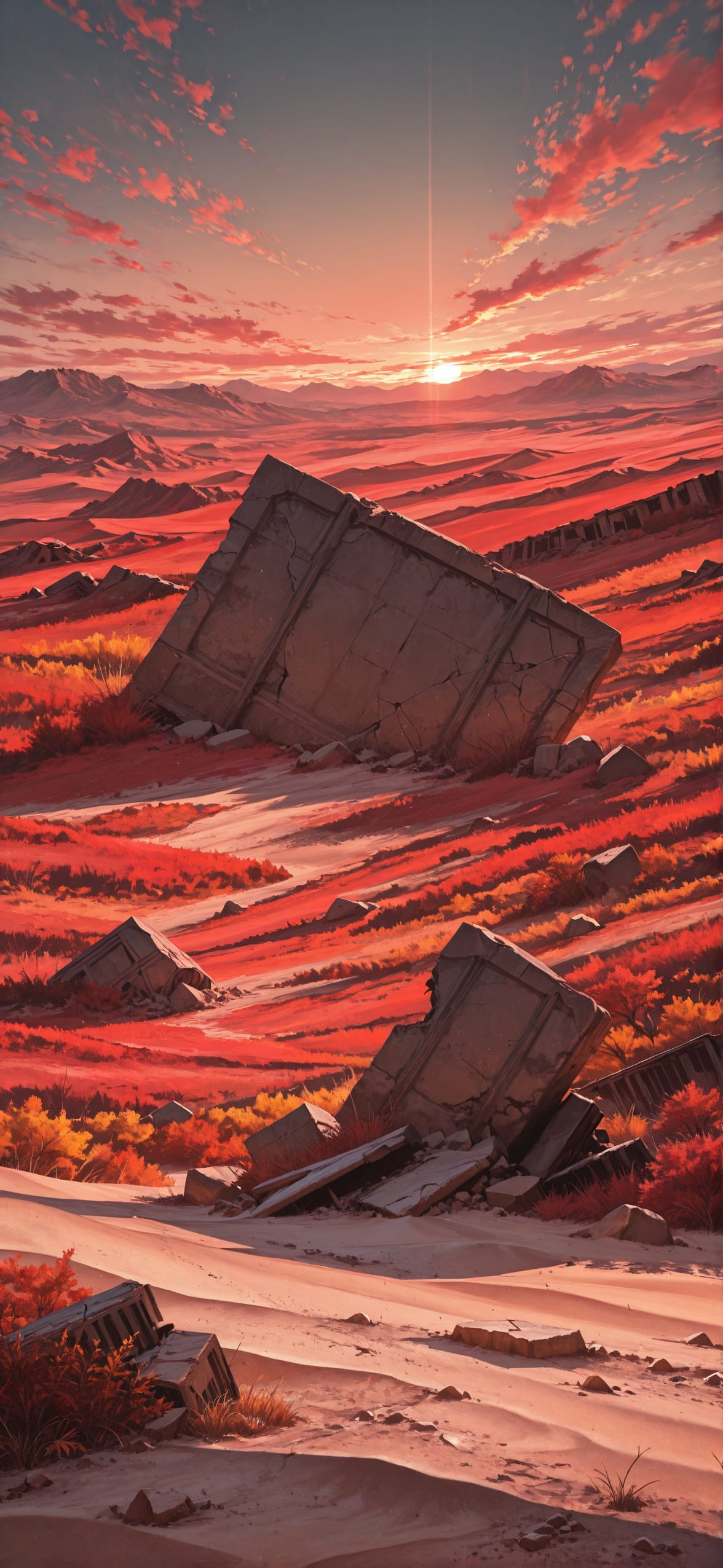 Desert Red Afternoon Nature Autumn mobile wallpaper / スマホ壁紙