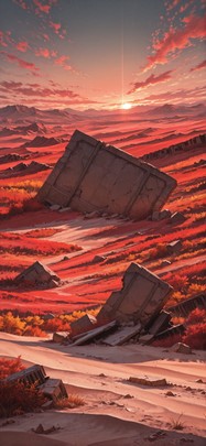 Desert Red Afternoon Nature Autumn mobile wallpaper / スマホ壁紙