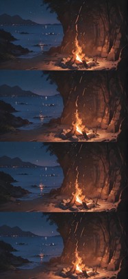 Ember Brown Night Sea Spring mobile wallpaper / スマホ壁紙