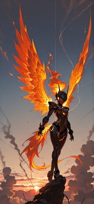 Ember Brown Sunset Sky Spring Machine mobile wallpaper / スマホ壁紙