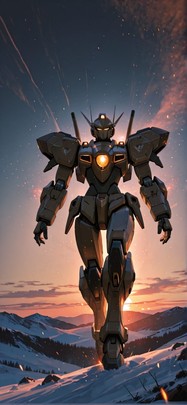 Ember Brown Sunset Sky Winter Machine mobile wallpaper / スマホ壁紙